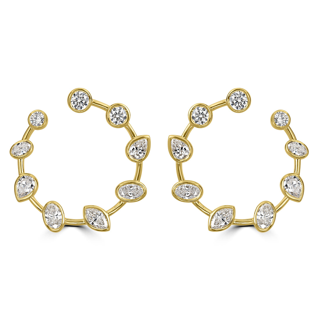 9.08 ctw Diamond Earrings in 18K Yellow Gold - GIA Certified
