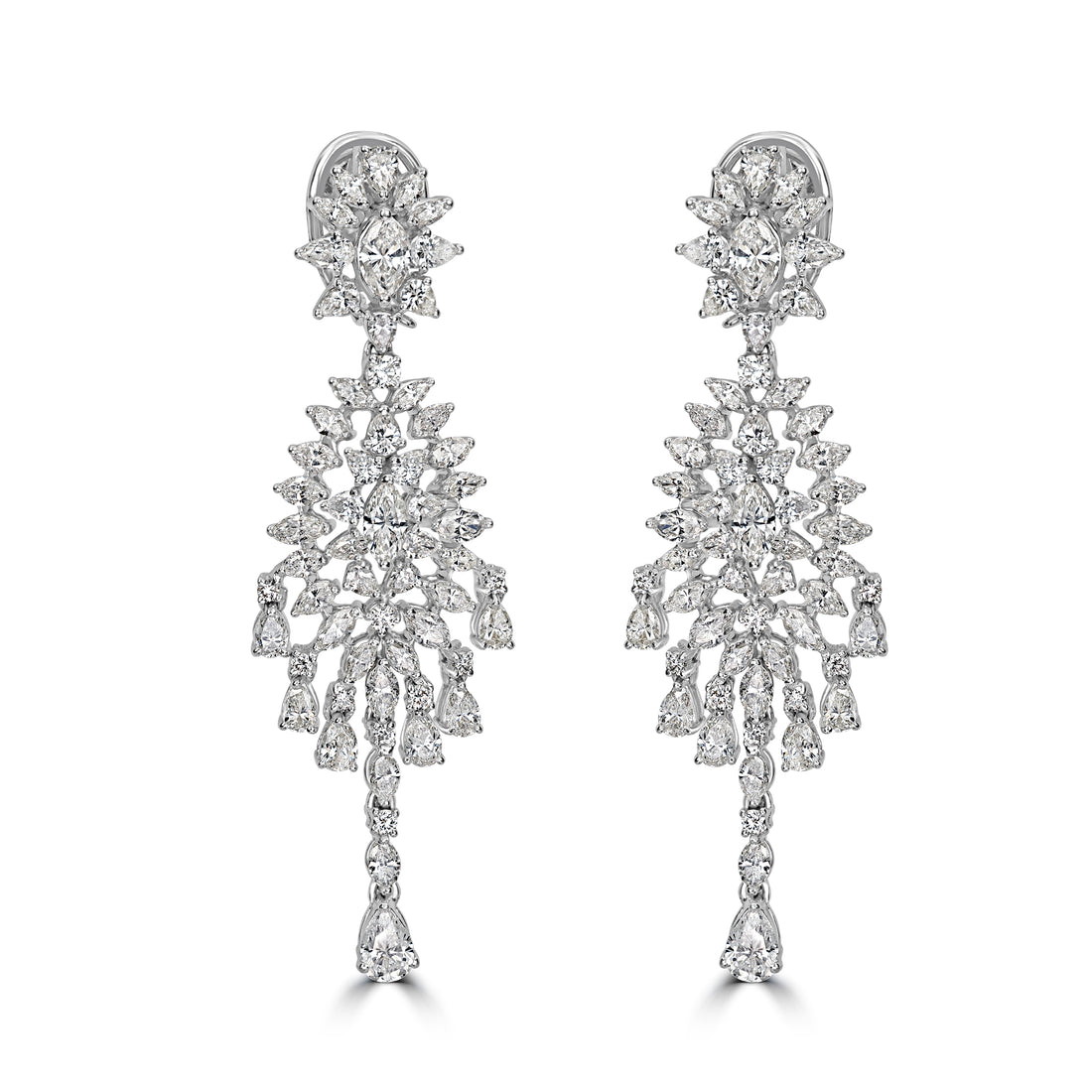 11.74 ct Diamond Earrings in 18K White Gold