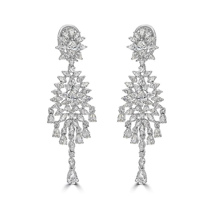 11.74 ct Diamond Earrings in 18K White Gold