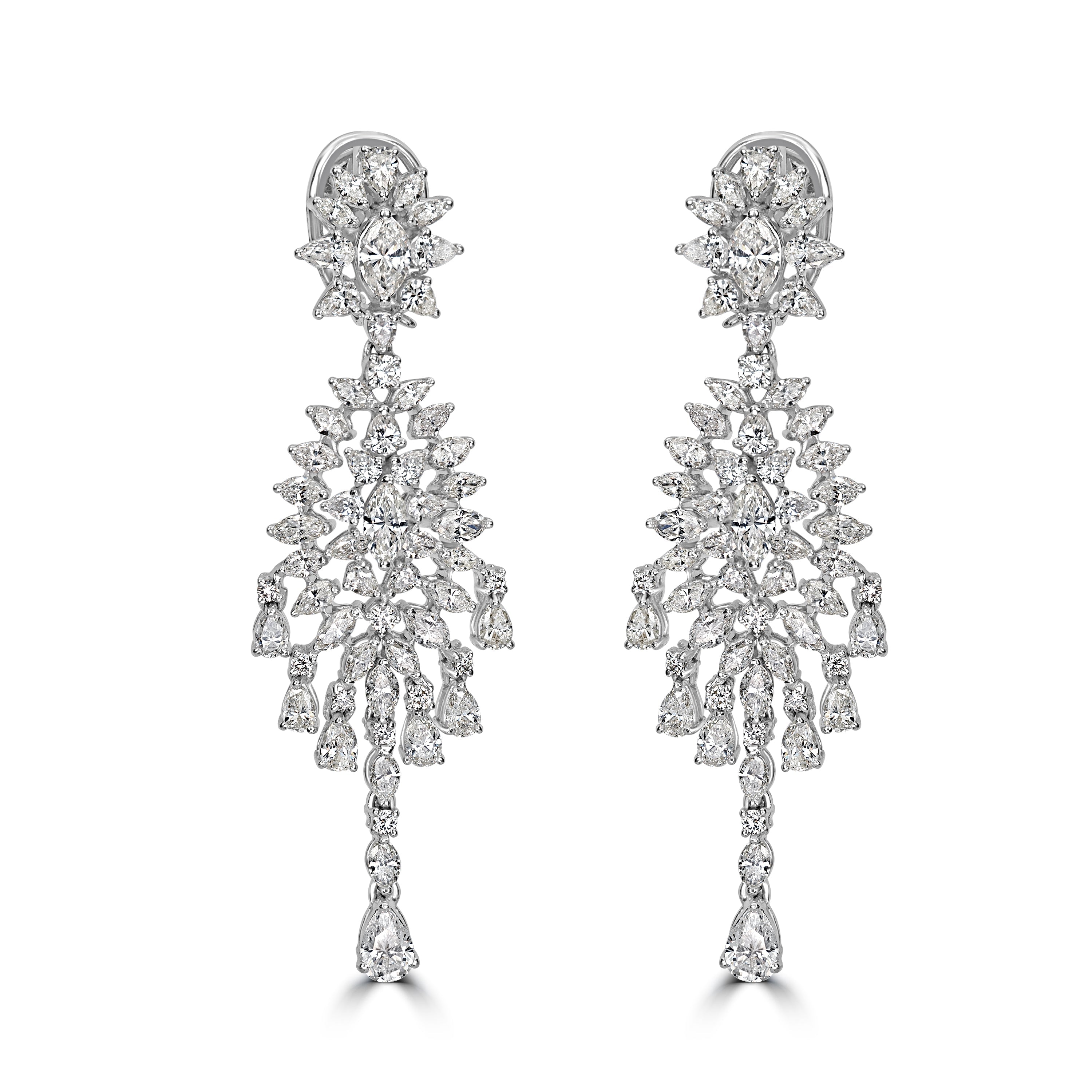 11.74 ct Diamond Earrings in 18K White Gold