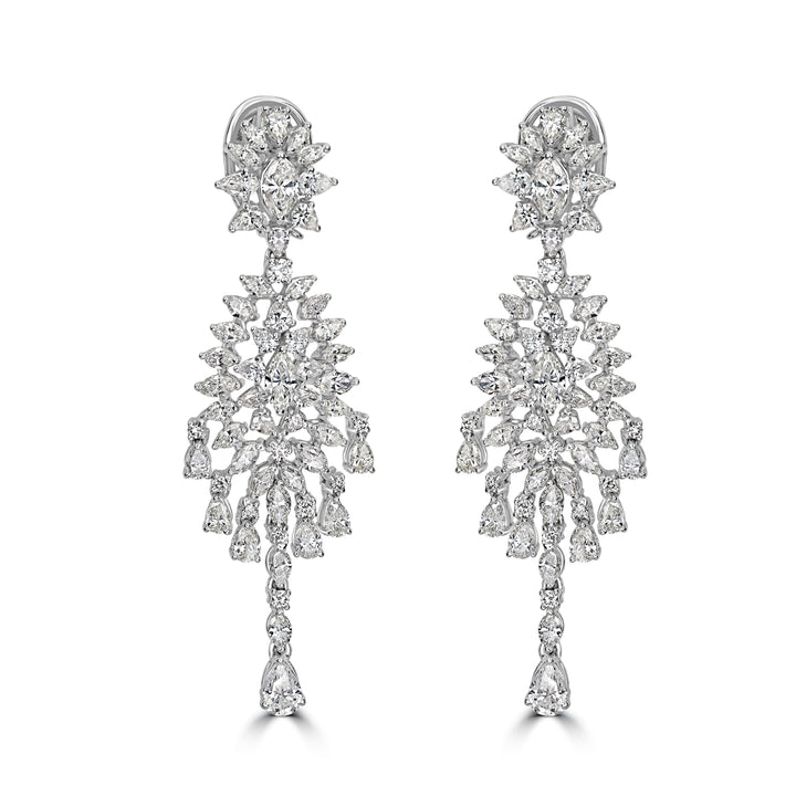 11.74 ct Diamond Earrings in 18K White Gold
