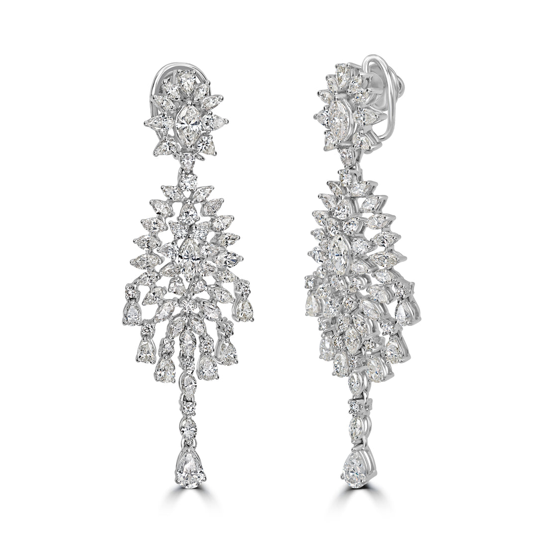 11.74 ct Diamond Earrings in 18K White Gold
