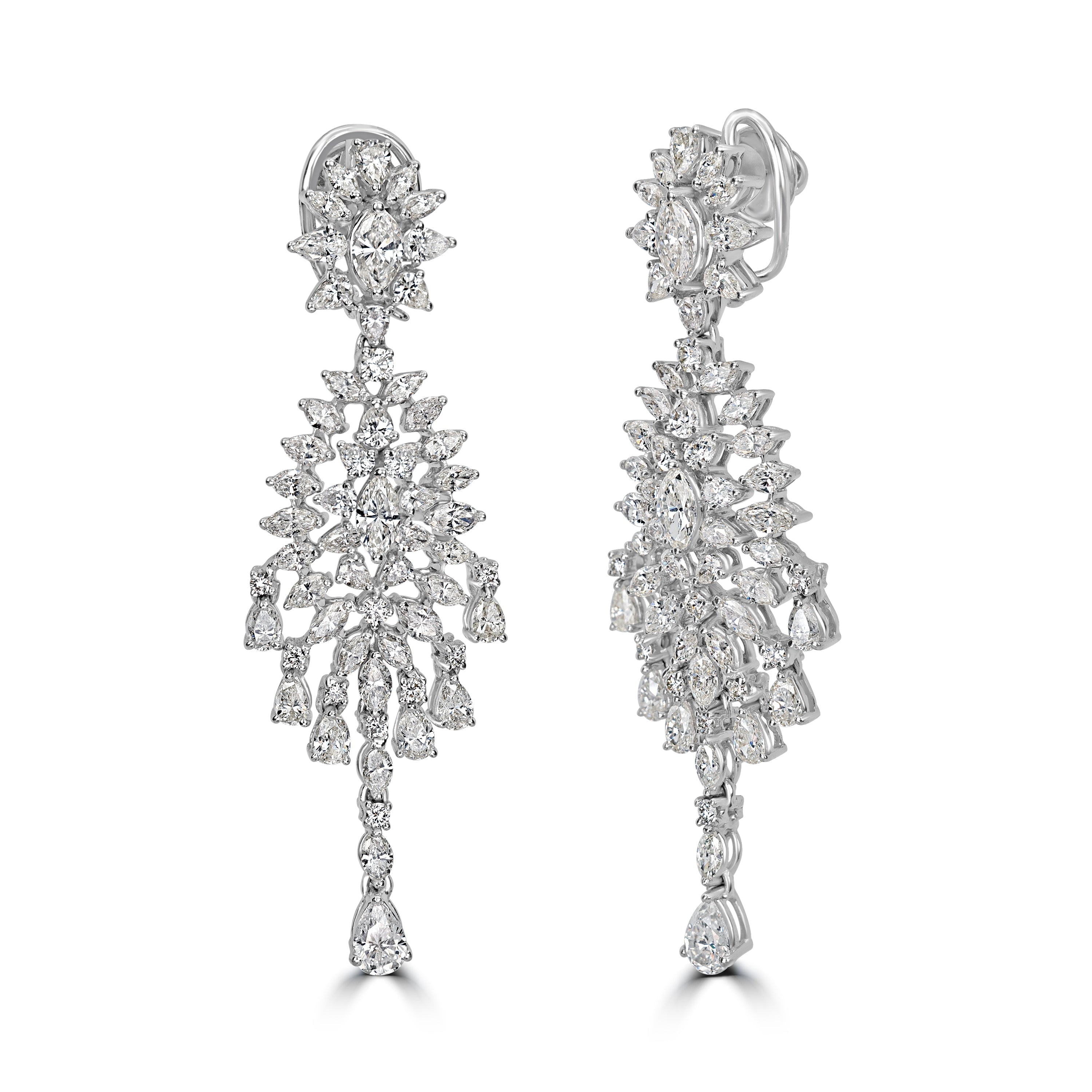 11.74 ct Diamond Earrings in 18K White Gold