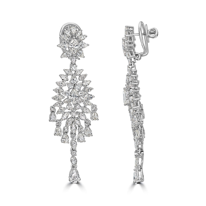 11.74 ct Diamond Earrings in 18K White Gold