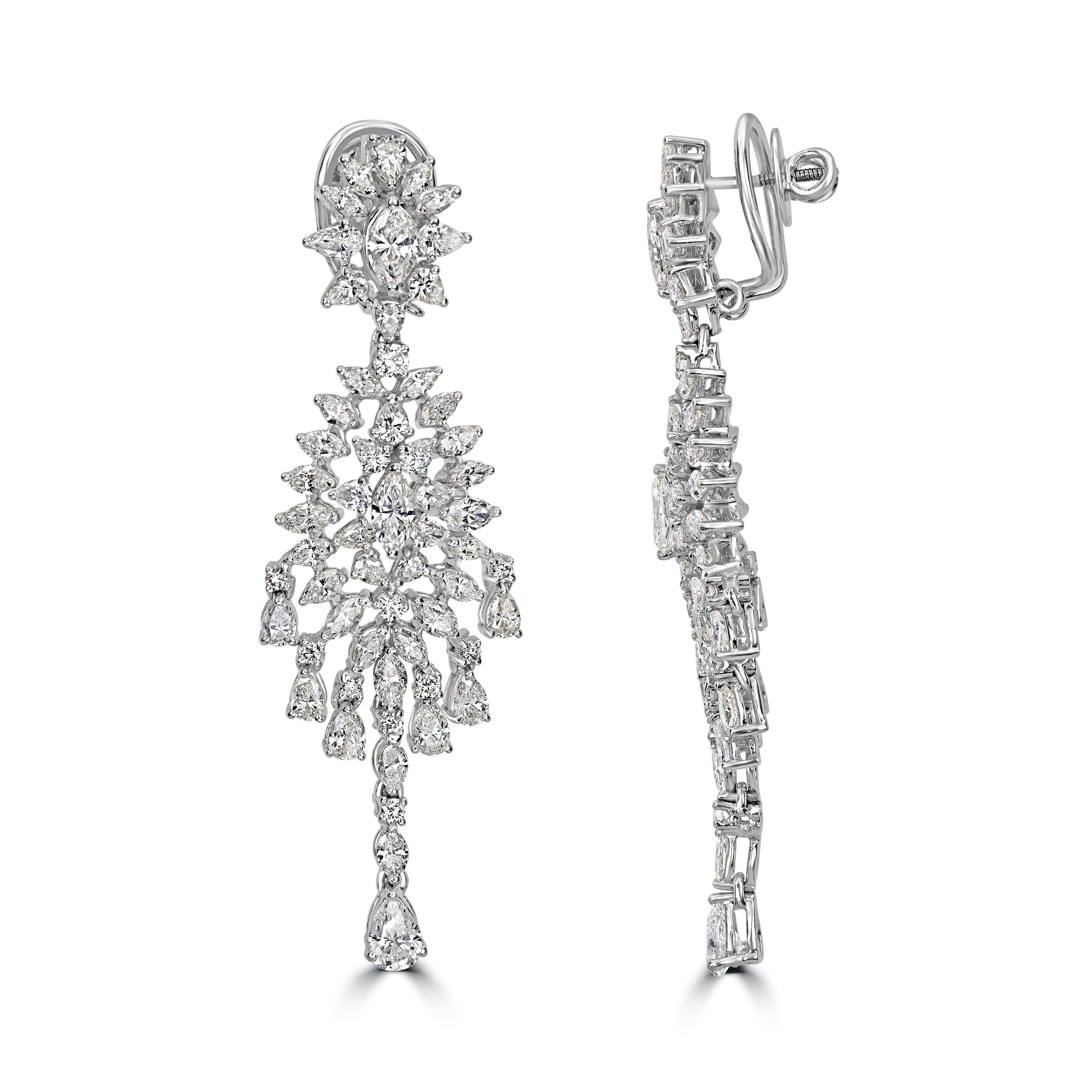 11.74 ct Diamond Earrings in 18K White Gold