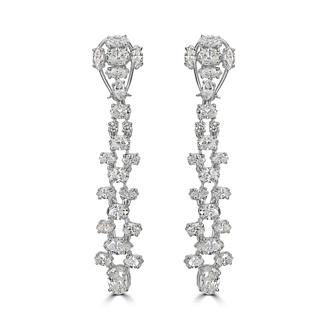 14.82 ct Diamond Earrings in 18K White Gold