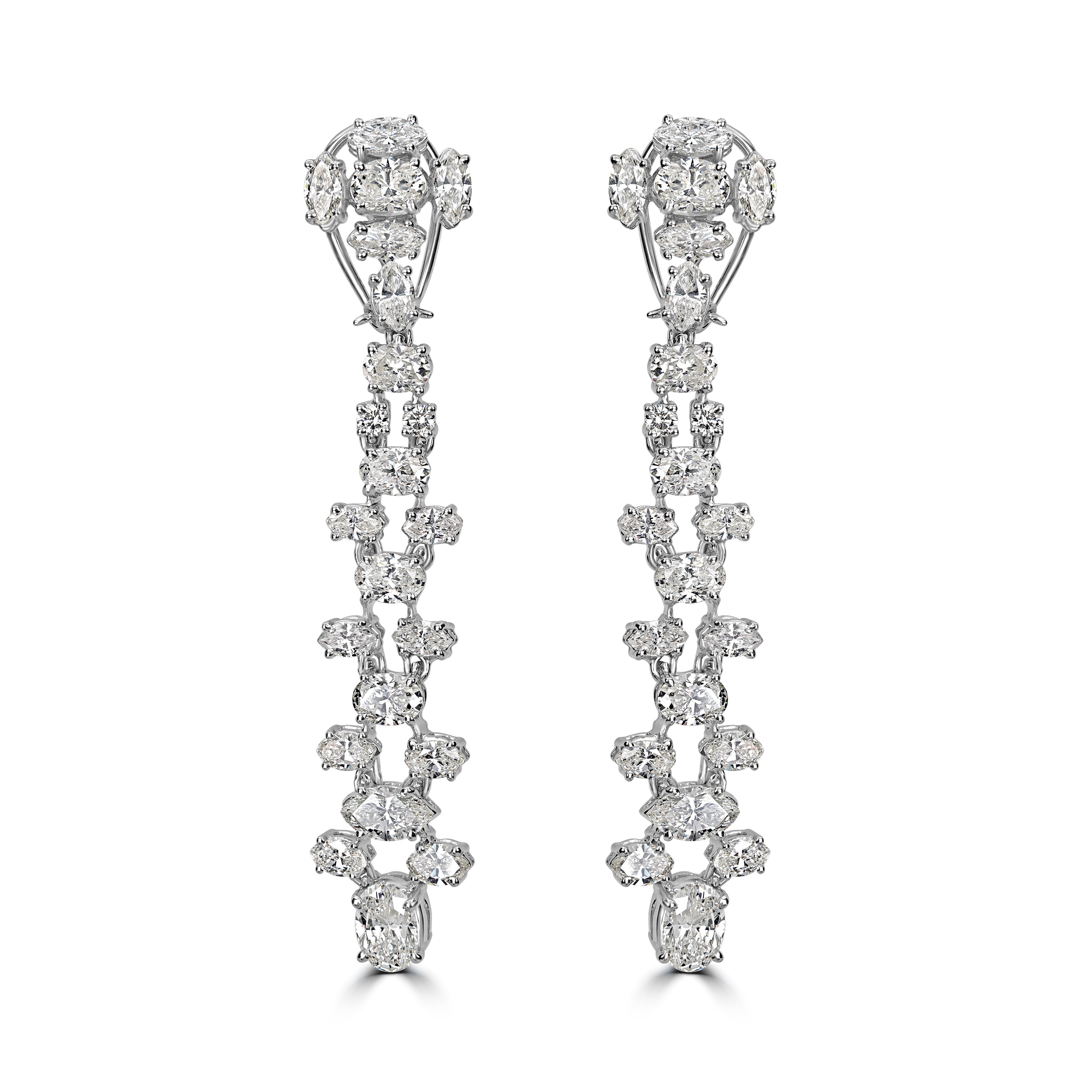 14.82 ct Diamond Earrings in 18K White Gold