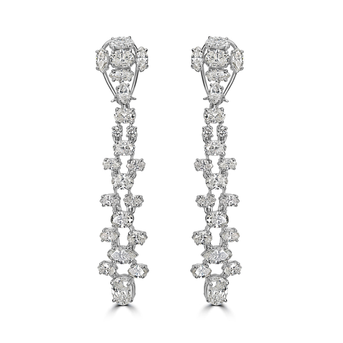 14.82 ct Diamond Earrings in 18K White Gold
