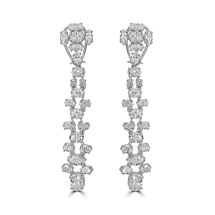 14.82 ct Diamond Earrings in 18K White Gold
