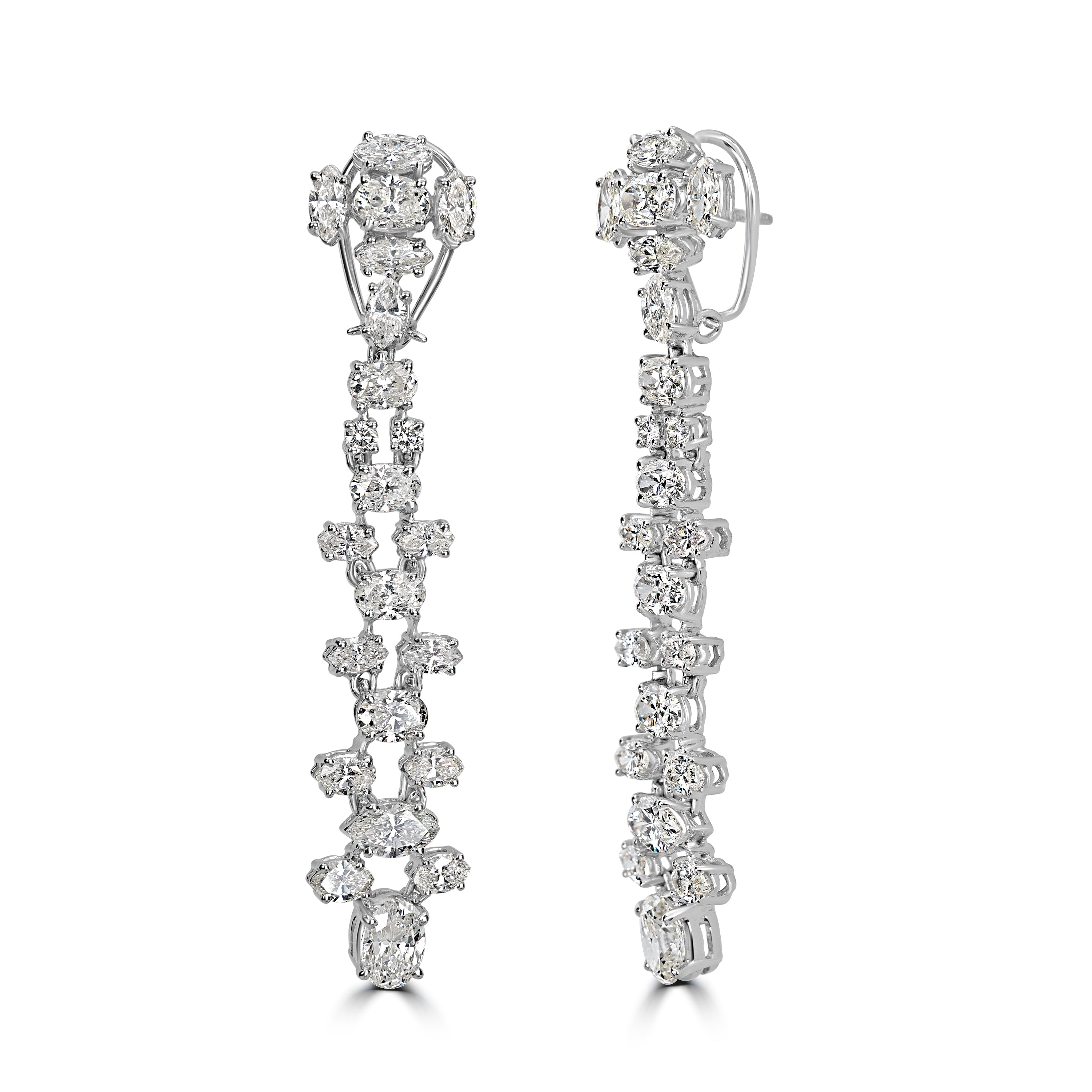 14.82 ct Diamond Earrings in 18K White Gold