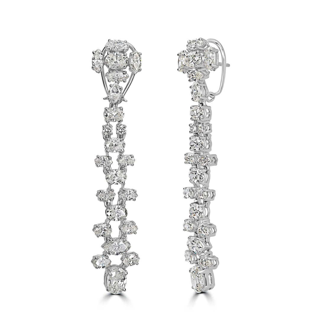 14.82 ct Diamond Earrings in 18K White Gold