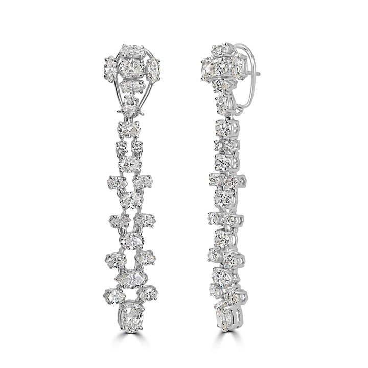 14.82 ct Diamond Earrings in 18K White Gold