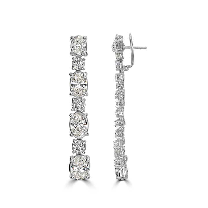 14.82 ct Diamond Earrings in 18K White Gold