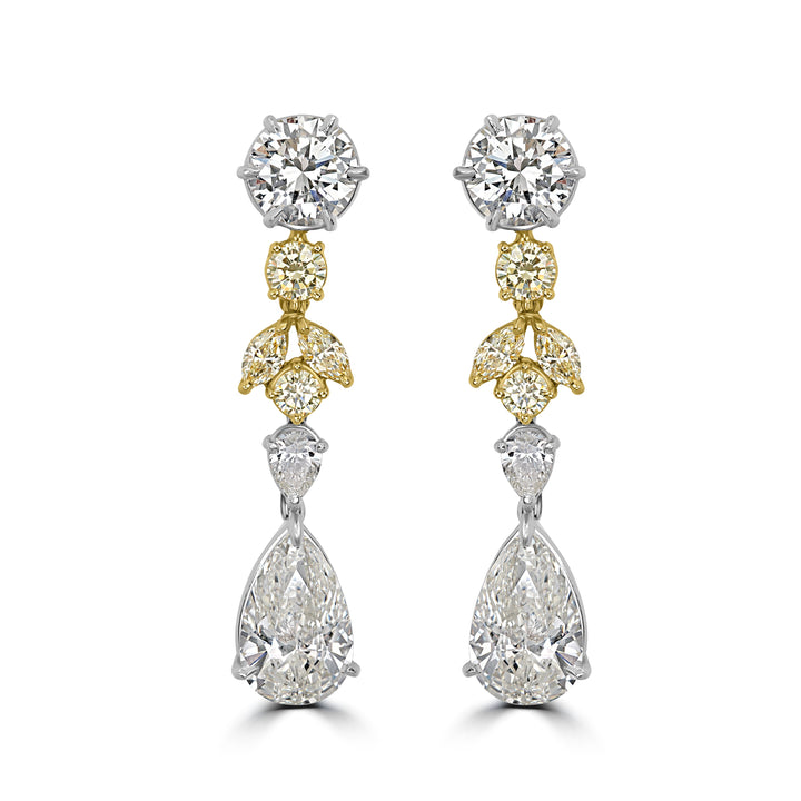 18.04 ctw Diamond Earrings in Two-Tone Platinum & 18K Yellow Gold