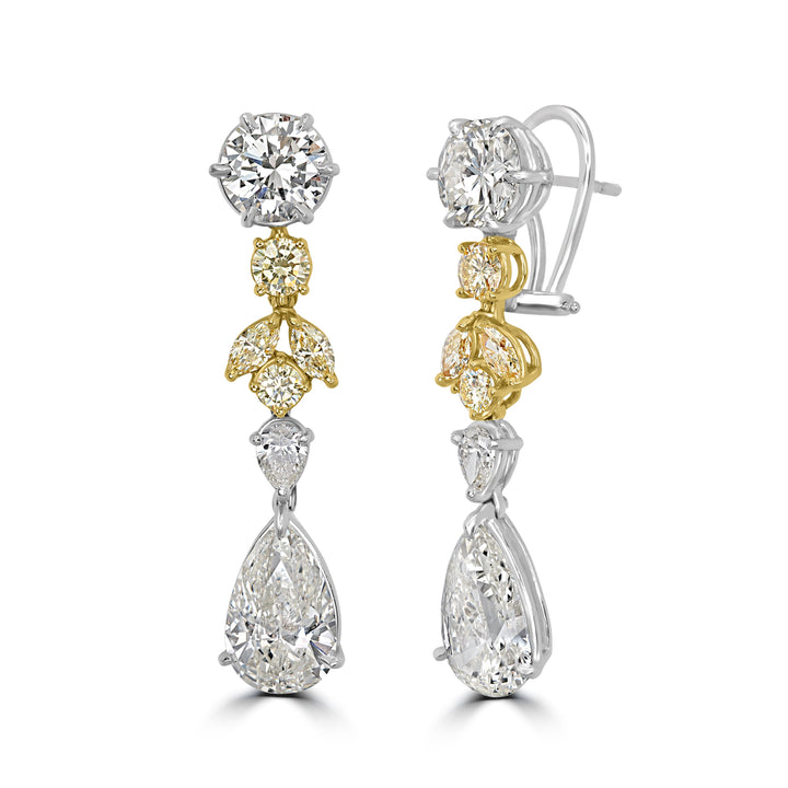 18.04 ctw Diamond Earrings in Two-Tone Platinum & 18K Yellow Gold