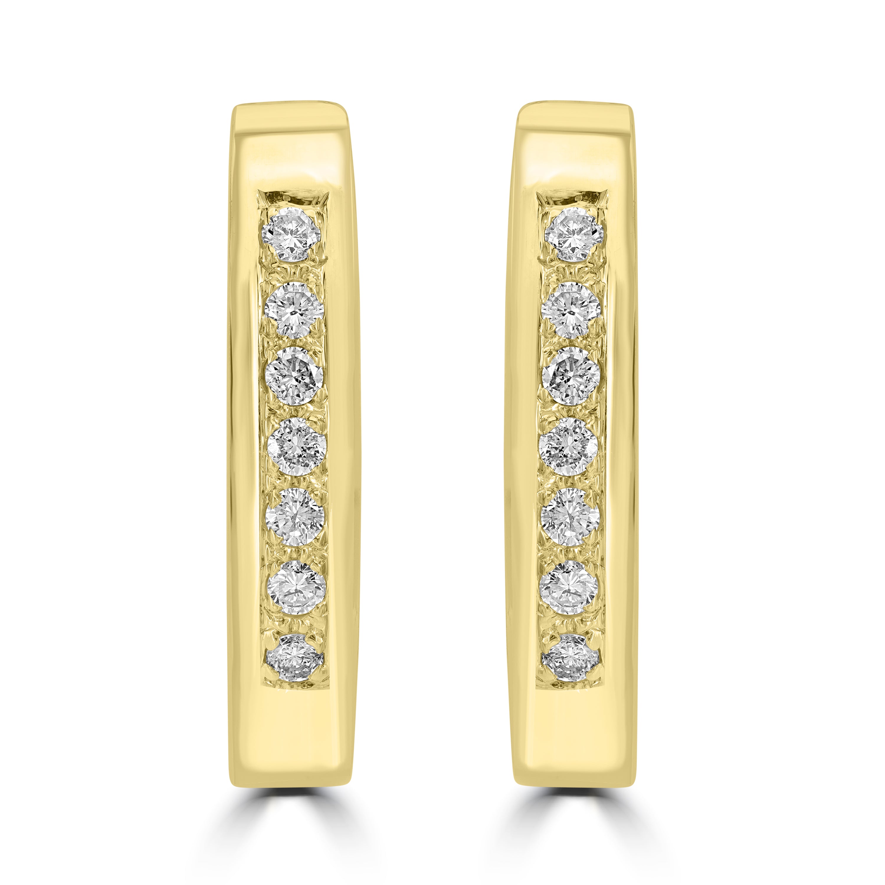 0.50 ct Diamond Hoop Earrings in 14K Yellow Gold