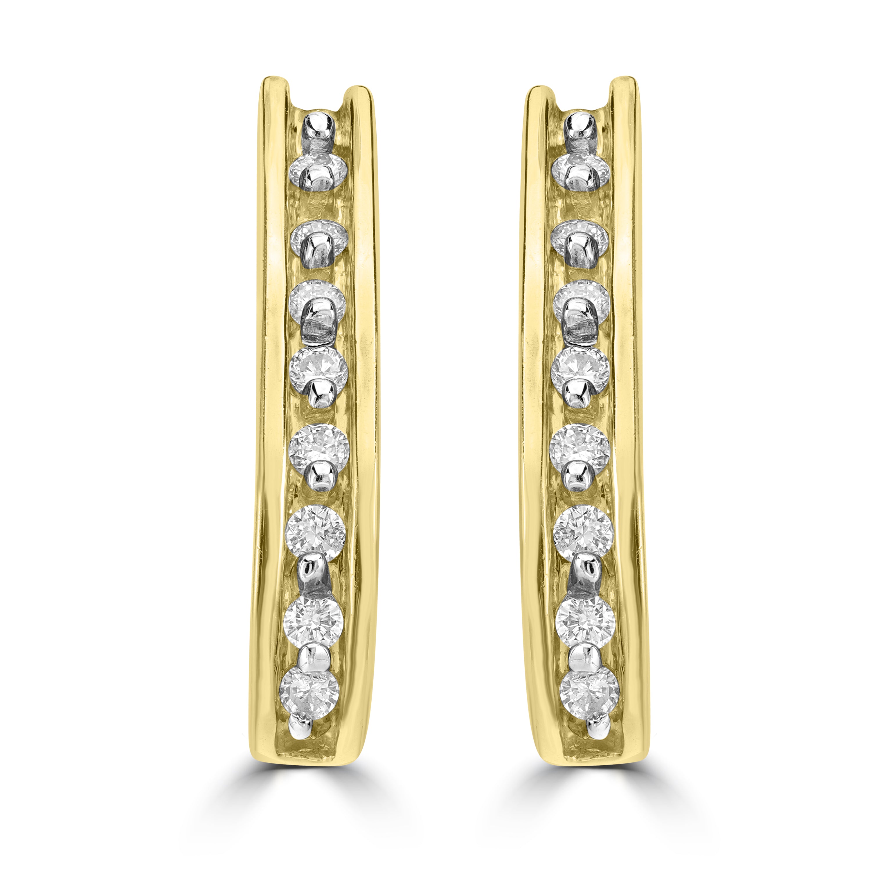 0.25 ct Diamond Hoop Earrings in 14K Yellow Gold