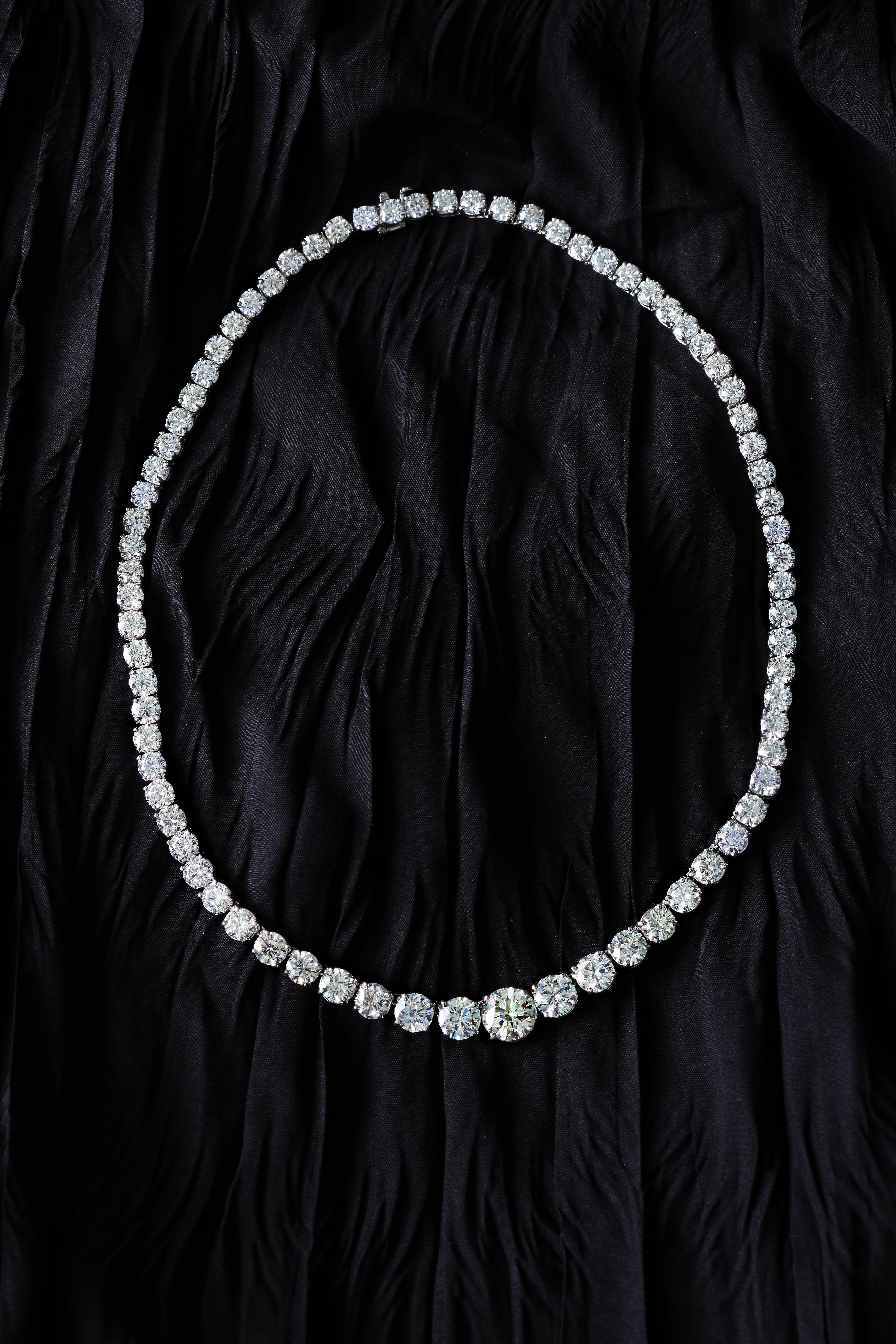 40.07 ct Graduated Diamond Tennis Necklace in Platinum