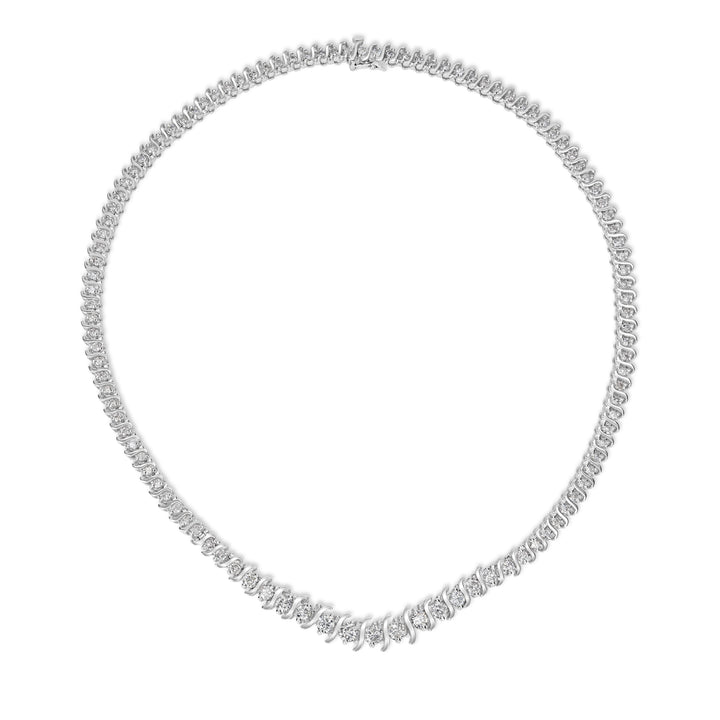 9.13 ct Diamond Necklace in 14K White Gold