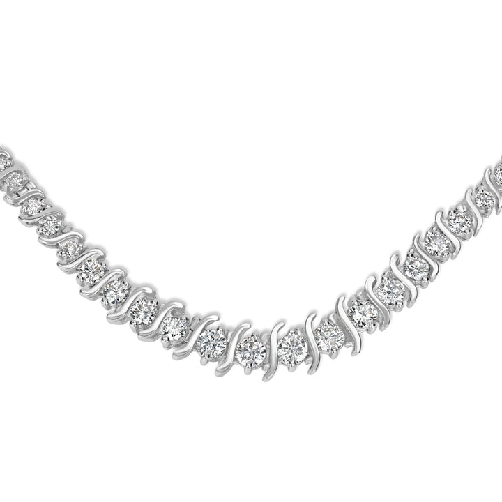 9.13 ct Diamond Necklace in 14K White Gold