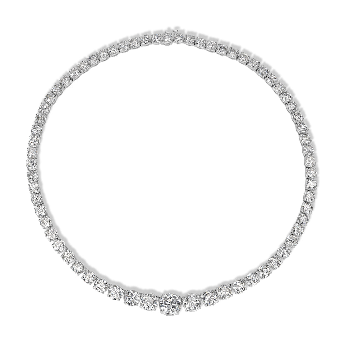 40.07 ct Graduated Diamond Tennis Necklace in Platinum