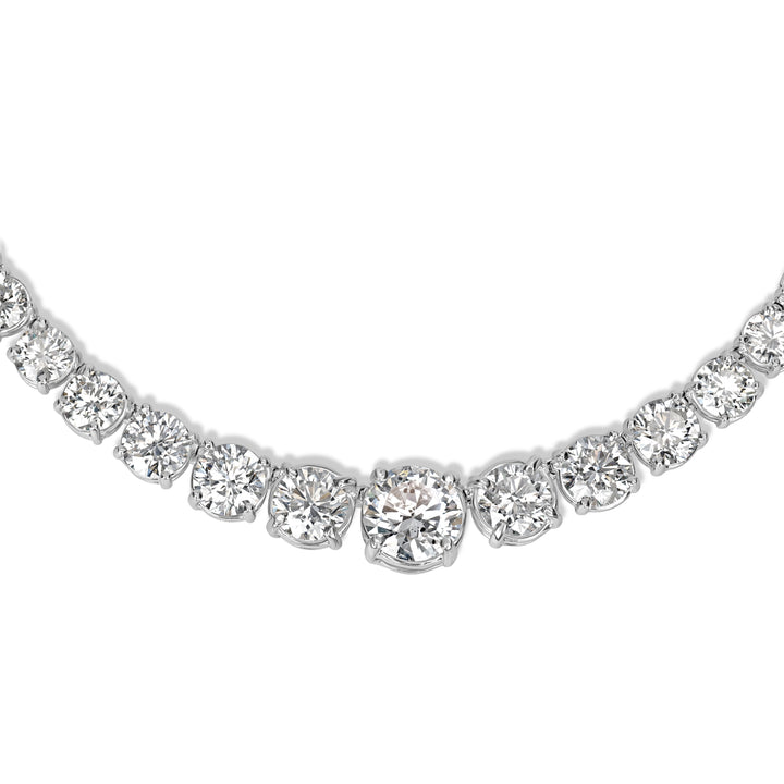 40.07 ct Graduated Diamond Tennis Necklace in Platinum