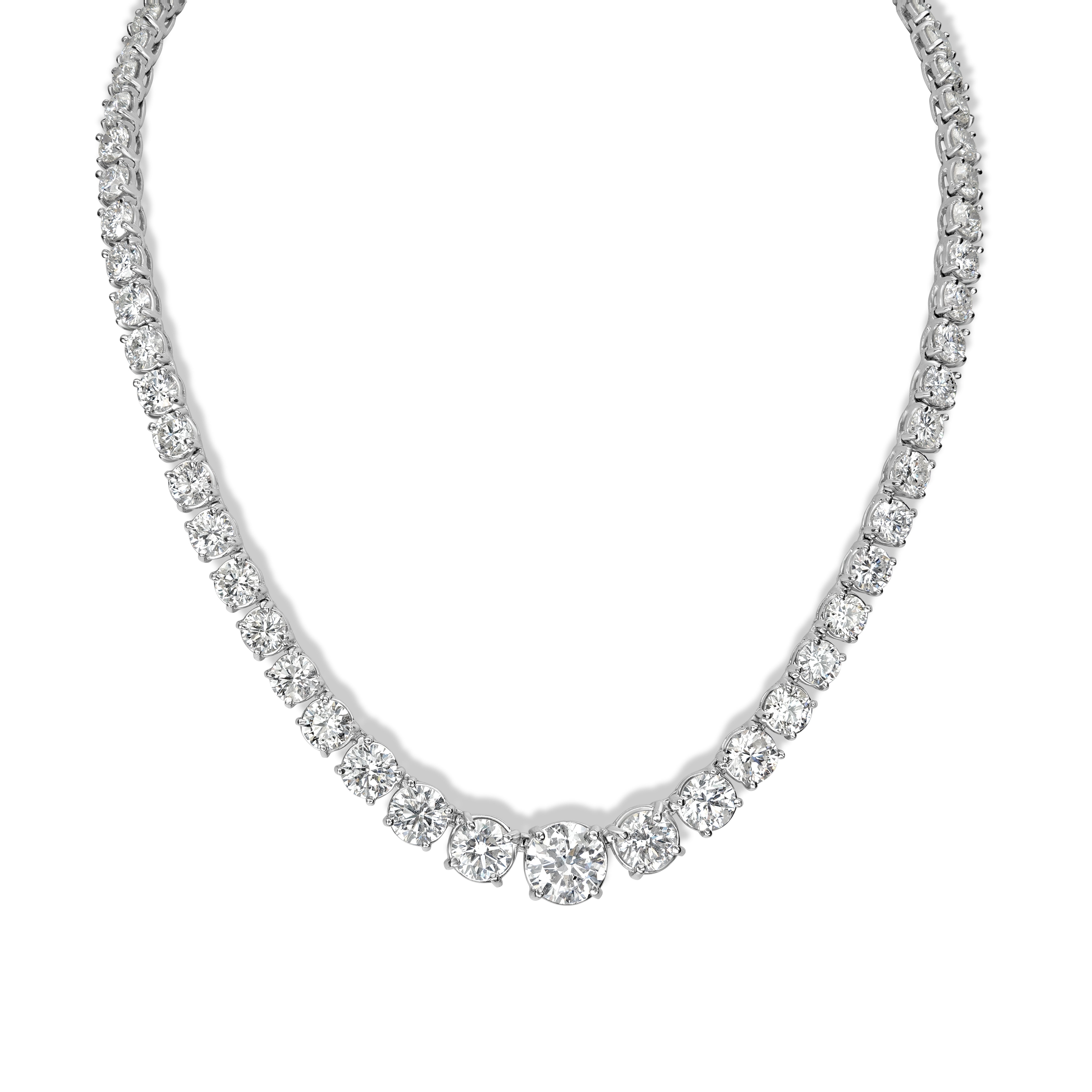 40.07 ct Graduated Diamond Tennis Necklace in Platinum