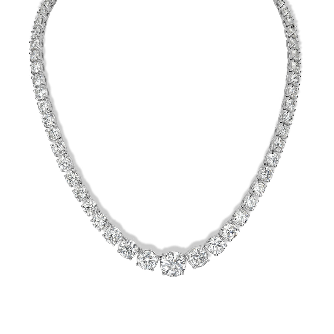 40.07 ct Graduated Diamond Tennis Necklace in Platinum