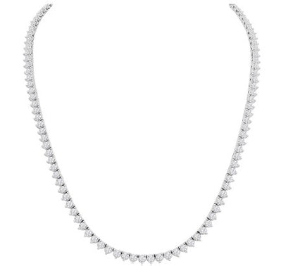 Diamond Tennis Necklace (27.06 CT Diamonds) in White Gold