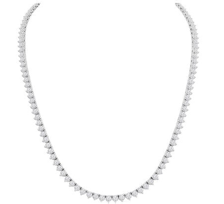 14.05 ct Diamond Tennis Necklace in 18K White Gold