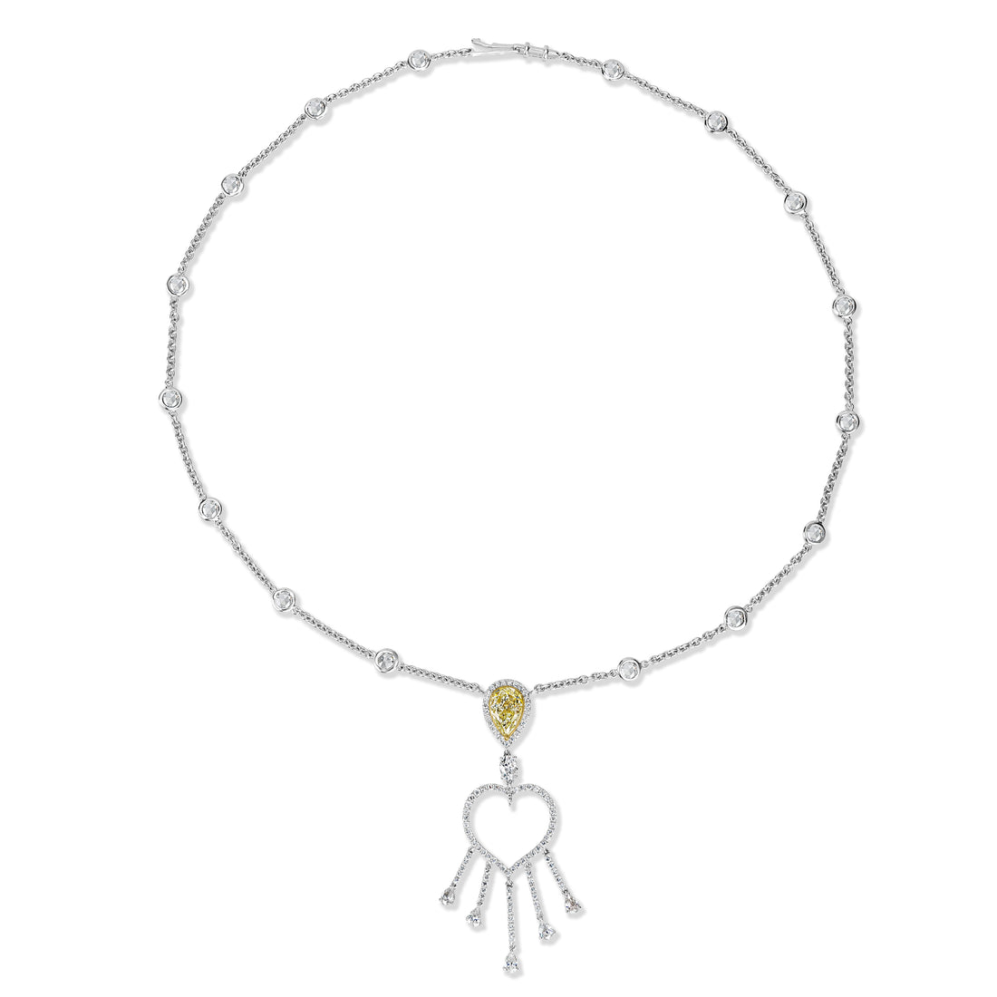 4.71 ctw Diamond Necklace in 18K Two-Tone White and Yellow Gold - GIA Certified