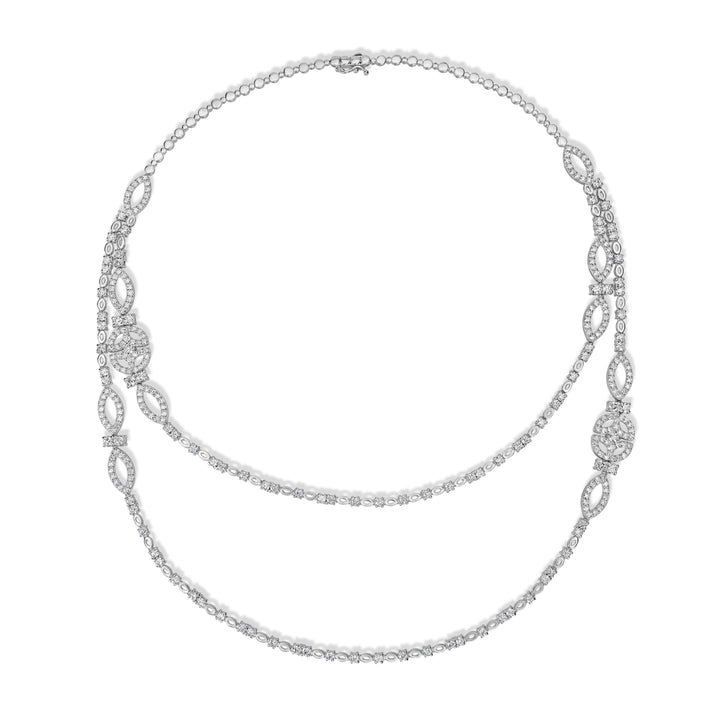 8.01 ct Diamond Necklace in 18K White Gold