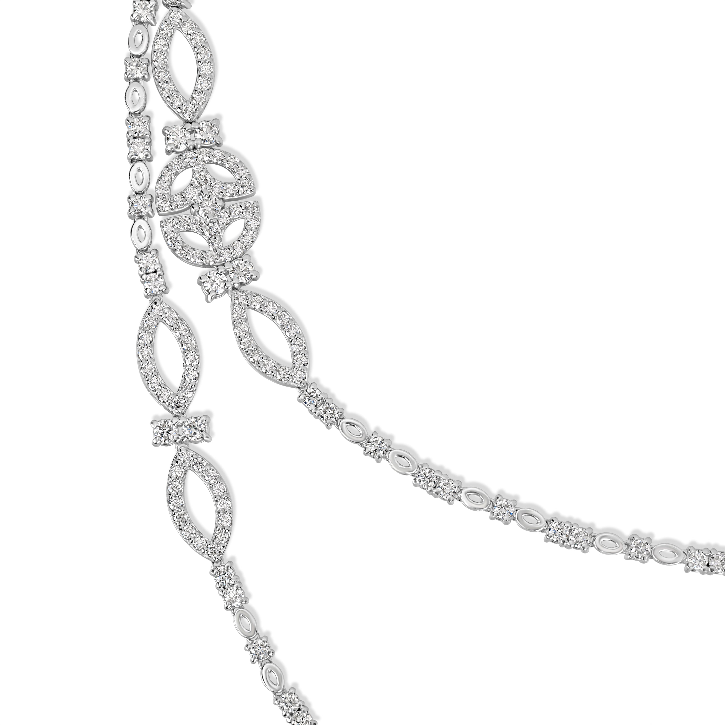 8.01 ct Diamond Necklace in 18K White Gold
