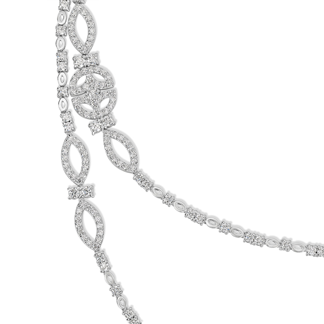 8.01 ct Diamond Necklace in 18K White Gold
