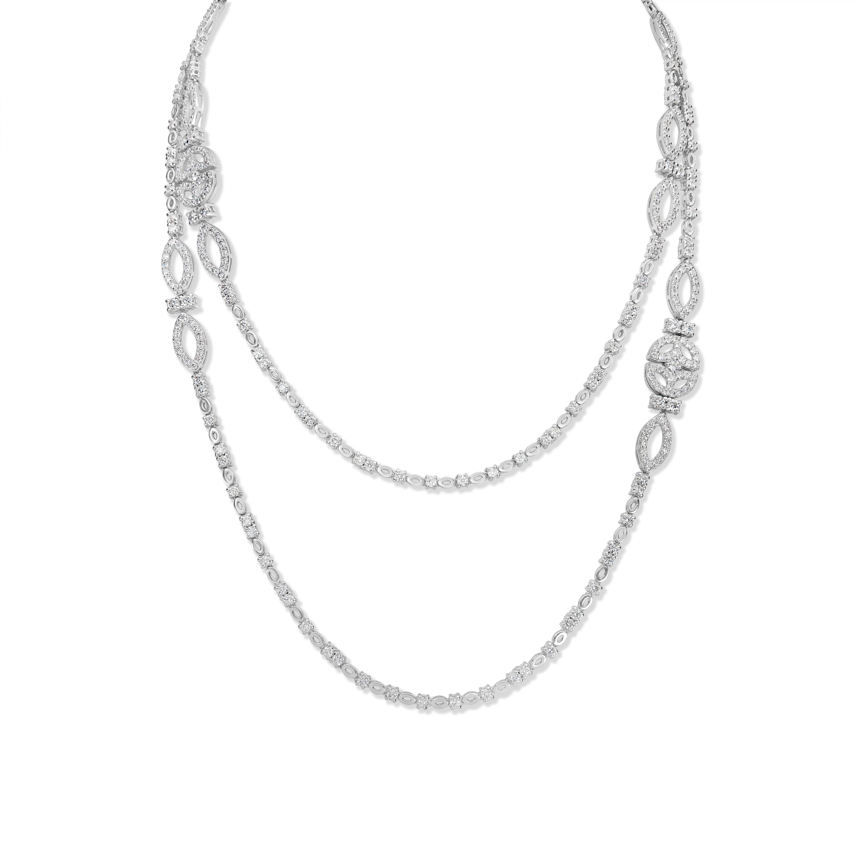 8.01 ct Diamond Necklace in 18K White Gold