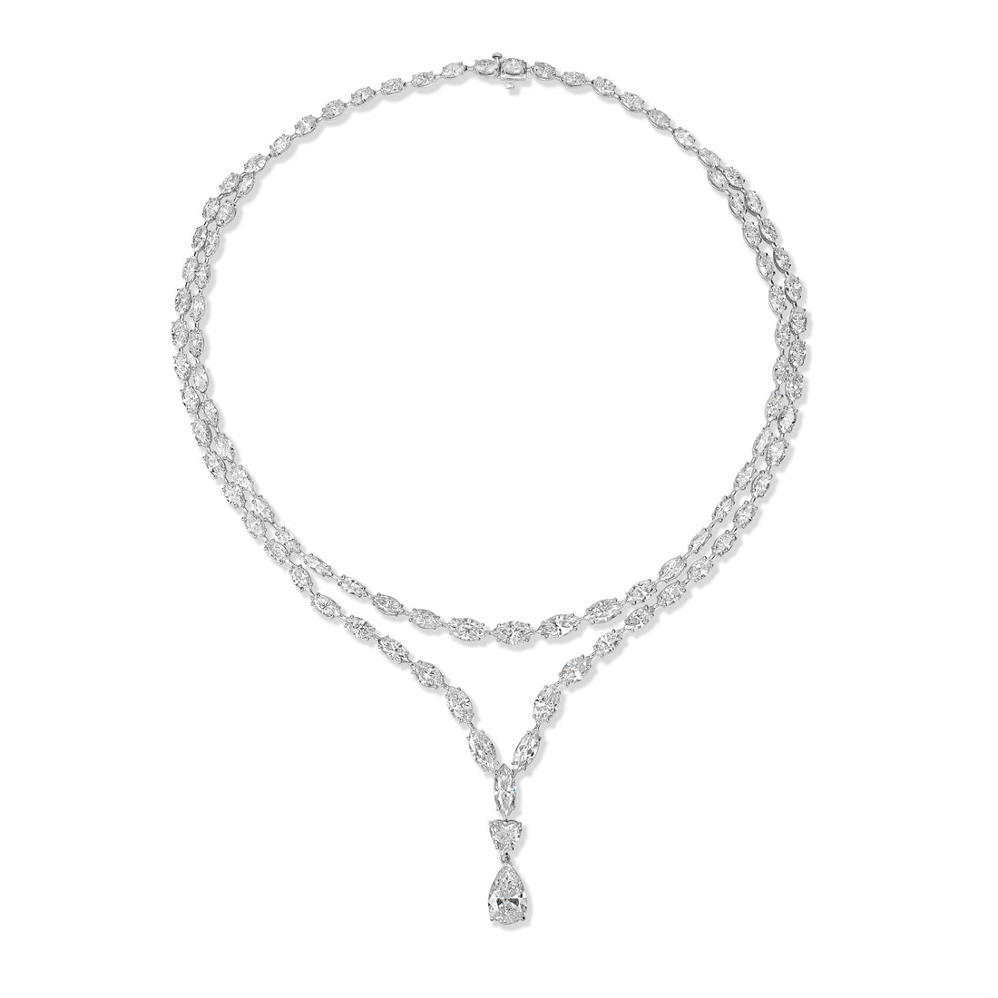49.08 ctw Diamond Necklace in 18K White Gold - GIA and EGL Certified