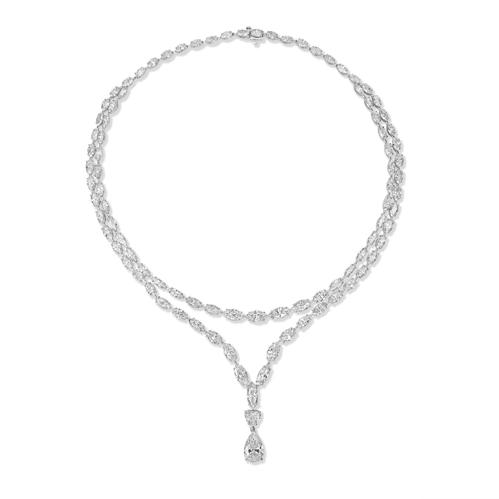 49.08 ctw Diamond Necklace in 18K White Gold - GIA and EGL Certified
