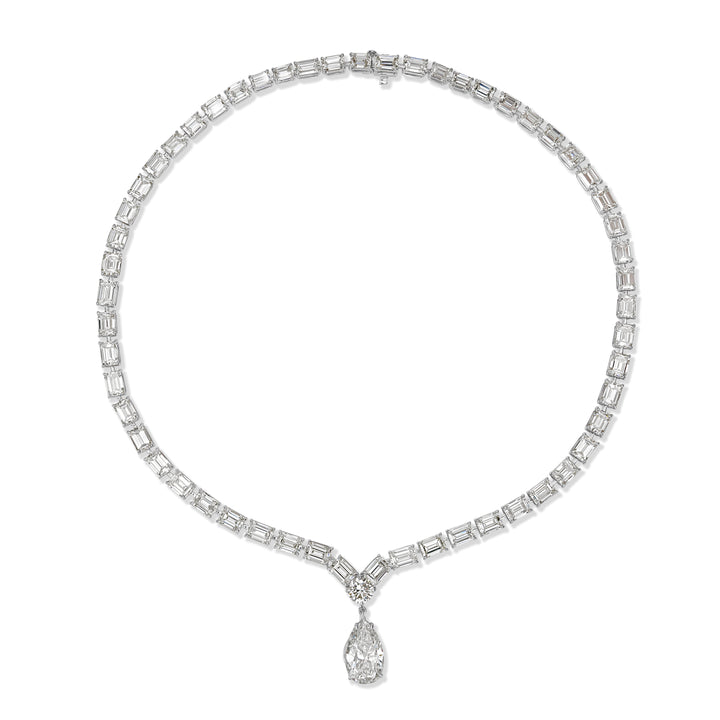38.73 ctw Diamond Necklace in 18K White Gold - EGL Certified
