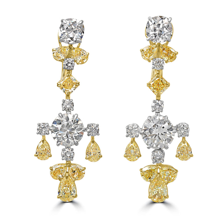 26.36 ct Diamond Earrings in Platinum & 18K Yellow Gold - GIA Certified