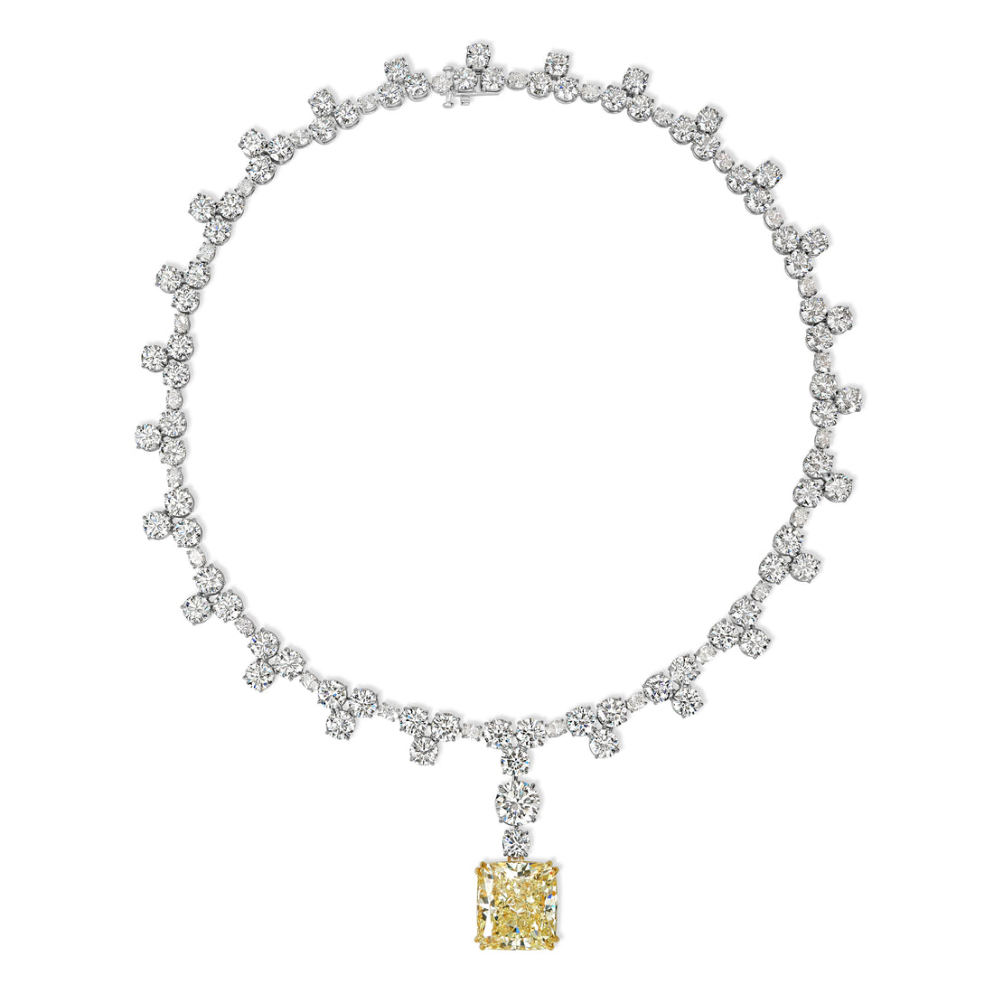 92.74 ctw Diamond Necklace in 18K White Gold - GIA & EGL Certified