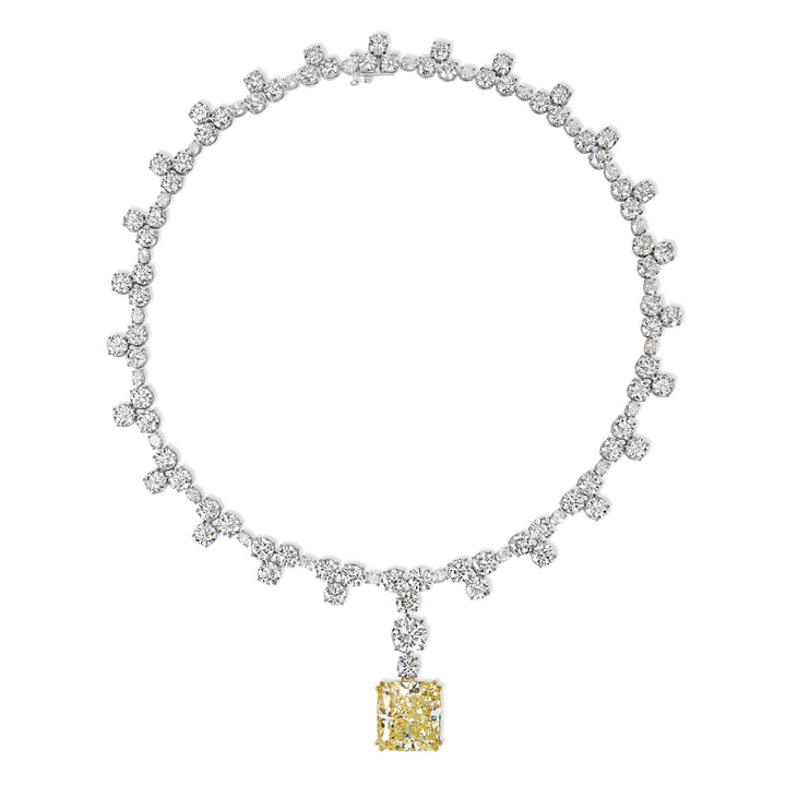 92.74 ctw Diamond Necklace in 18K White Gold - GIA & EGL Certified