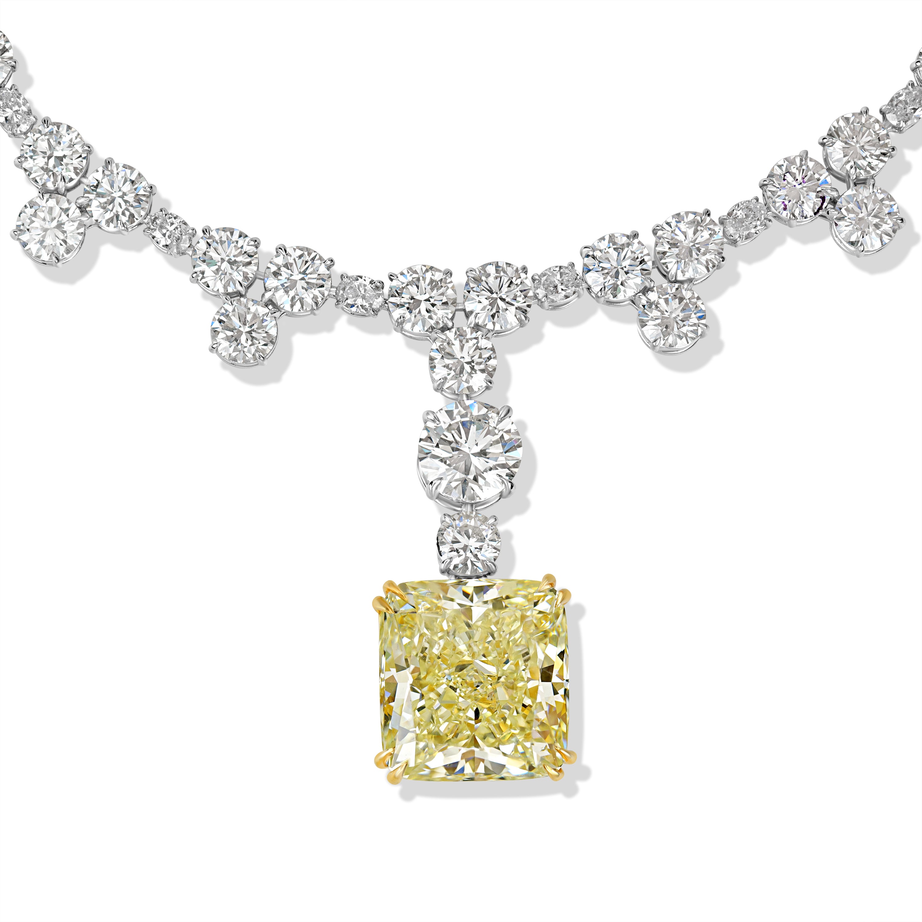 92.74 ctw Diamond Necklace in 18K White Gold - GIA & EGL Certified