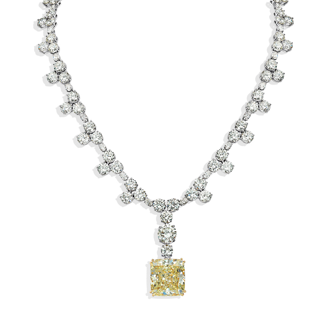 92.74 ctw Diamond Necklace in 18K White Gold - GIA & EGL Certified