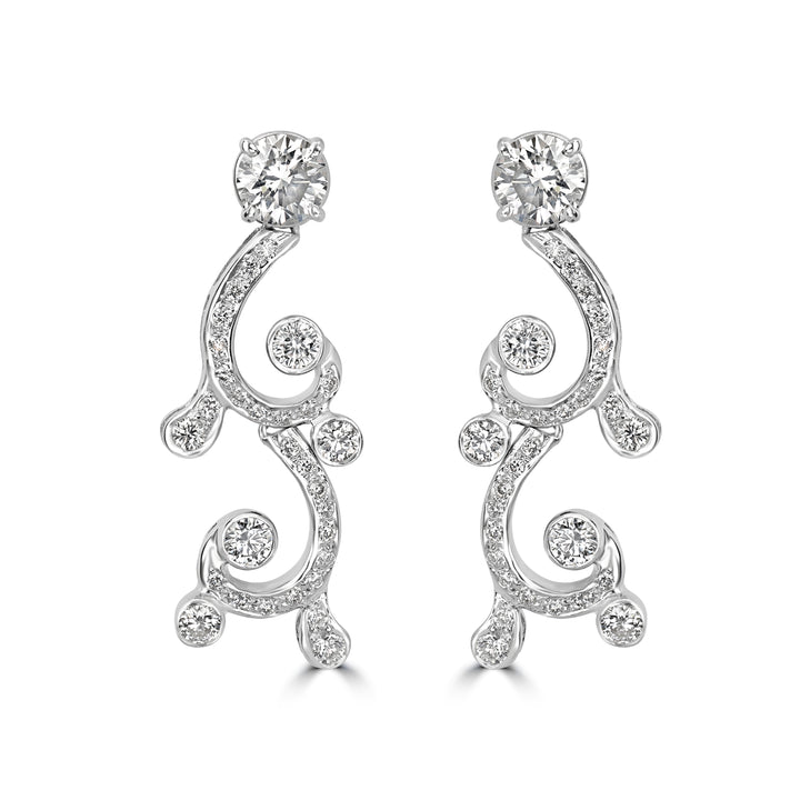 3.70 ct Diamond Earring in 18K White Gold