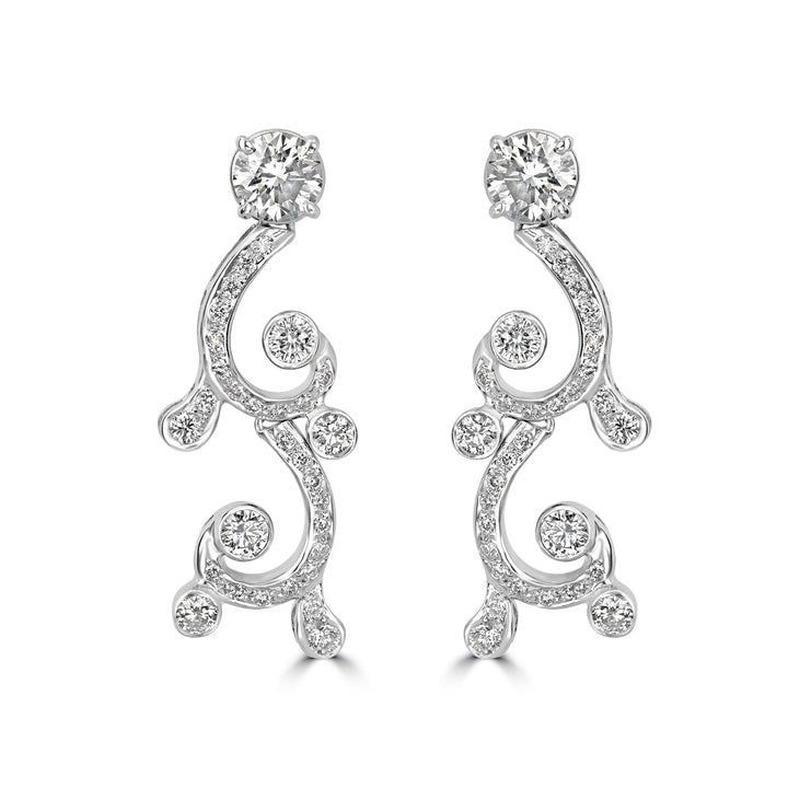 3.70 ct Diamond Earrings in 18K White Gold