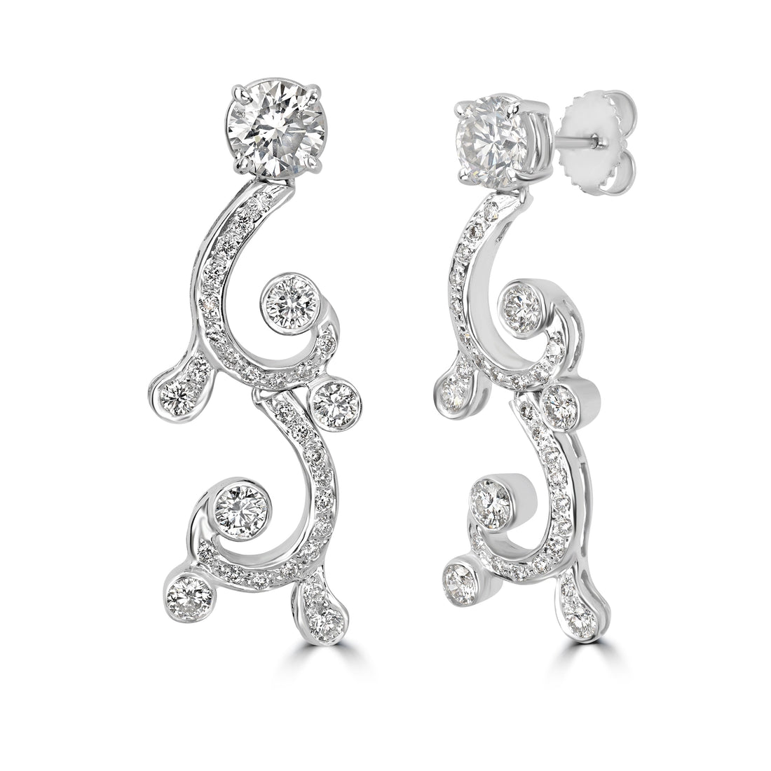 3.70 ct Diamond Earrings in 18K White Gold