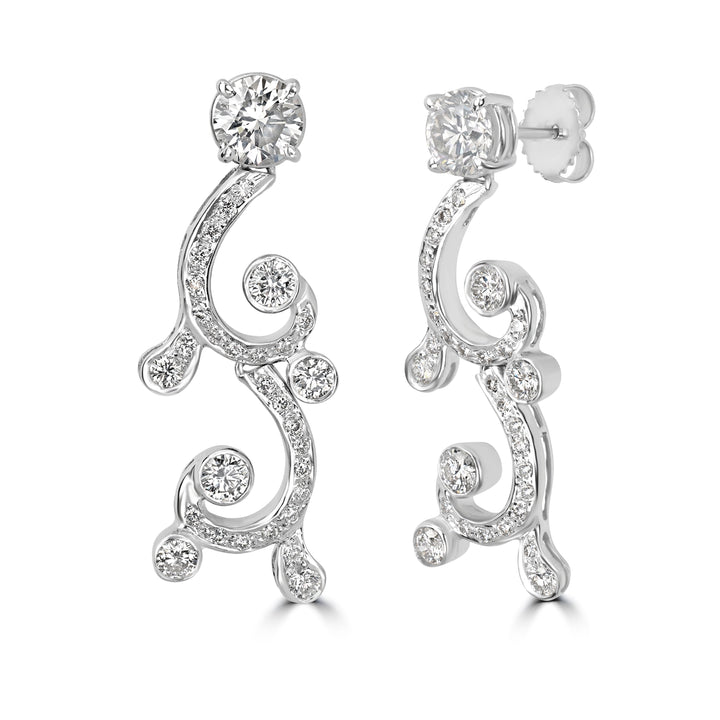 3.70 ct Diamond Earrings in 18K White Gold
