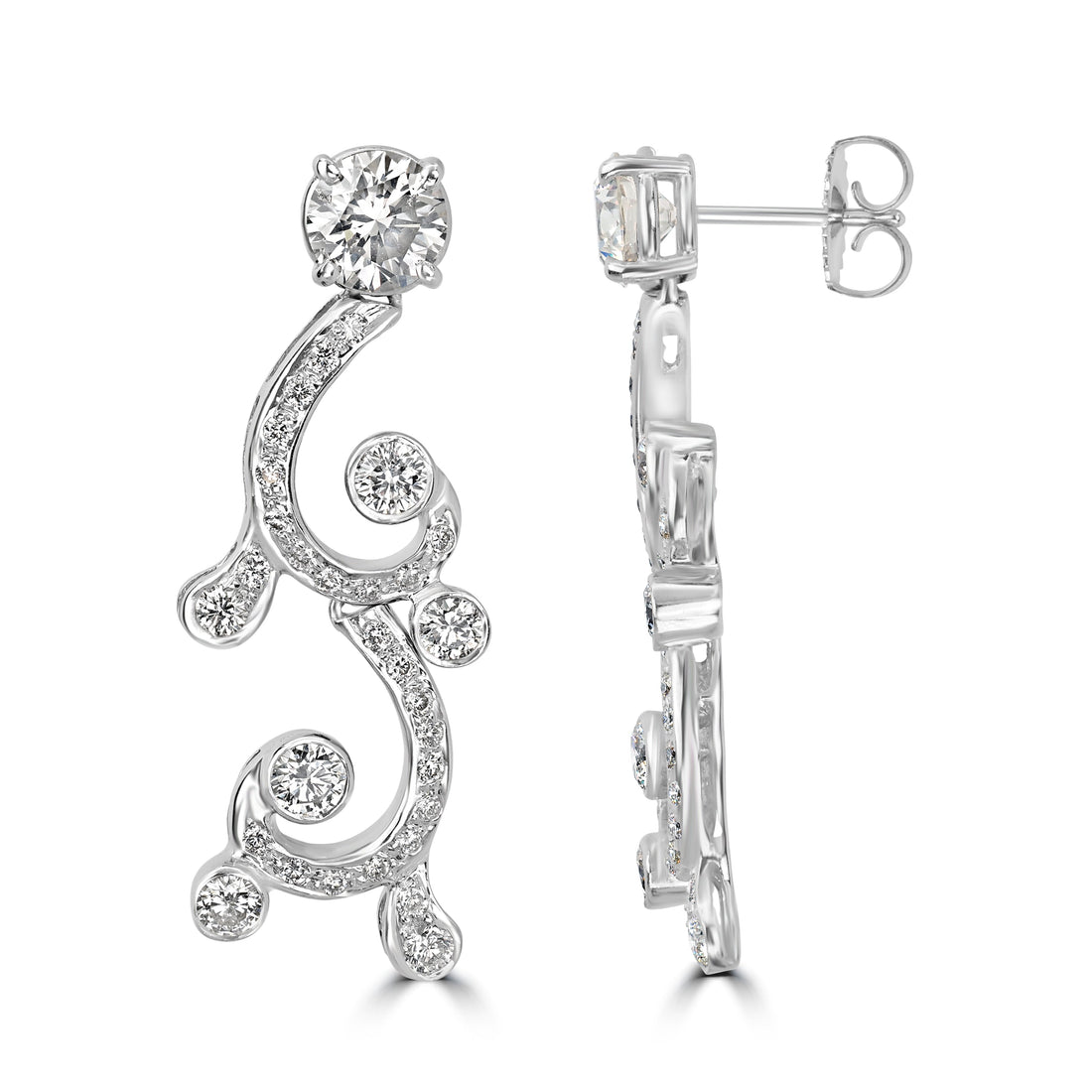 3.70 ct Diamond Earrings in 18K White Gold