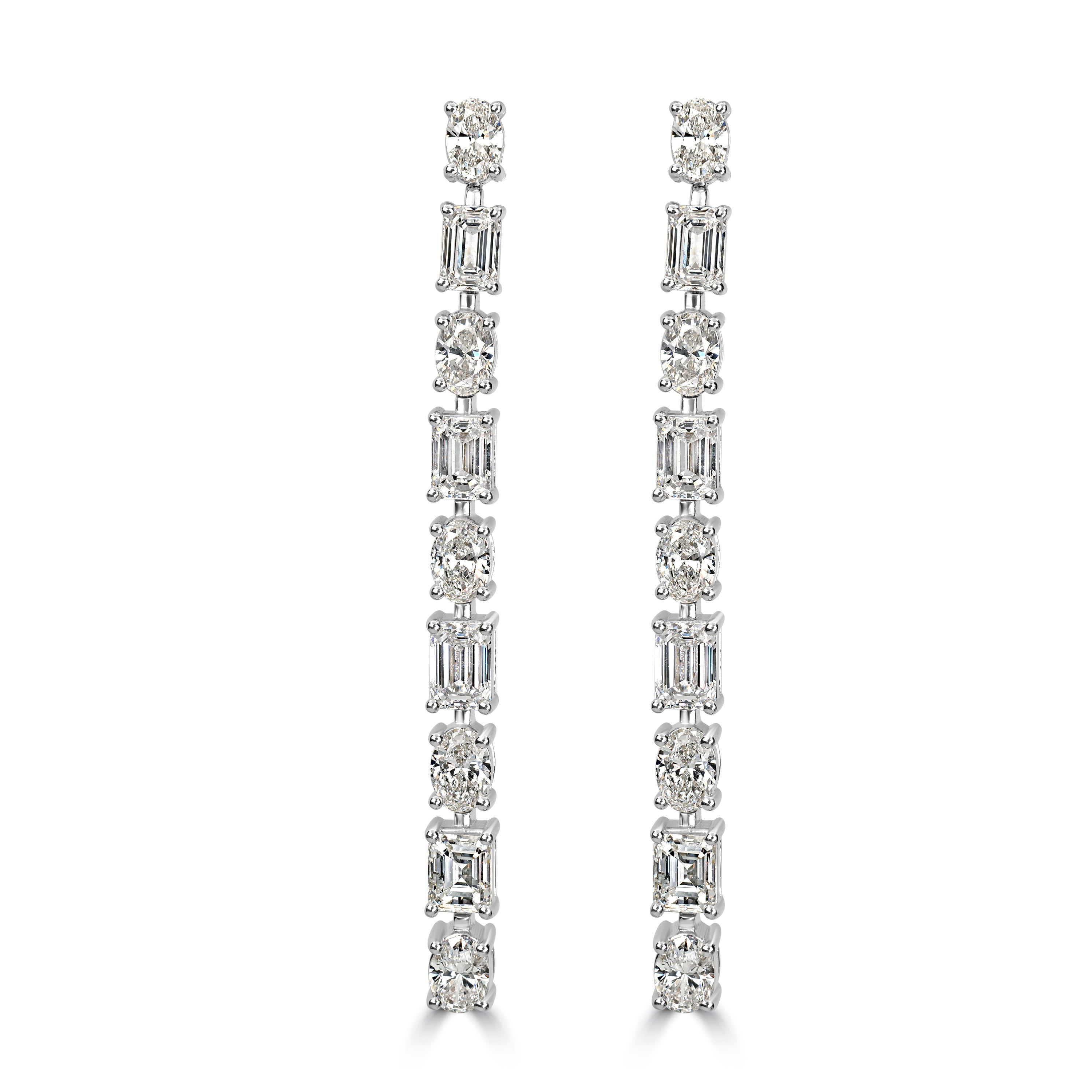 3.89 ct Diamond Earrings in 18K White Gold