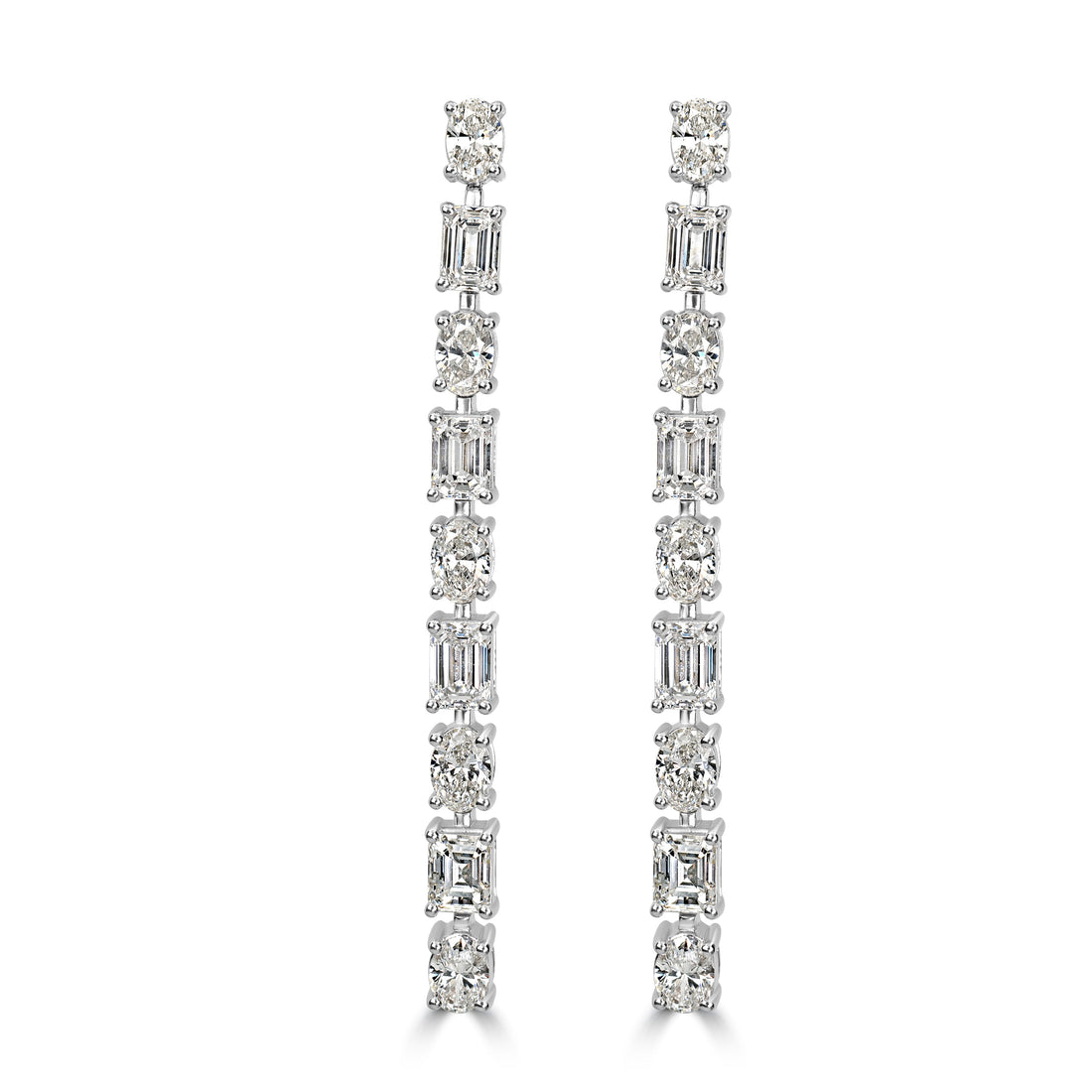 3.89 ct Diamond Earrings in 18K White Gold